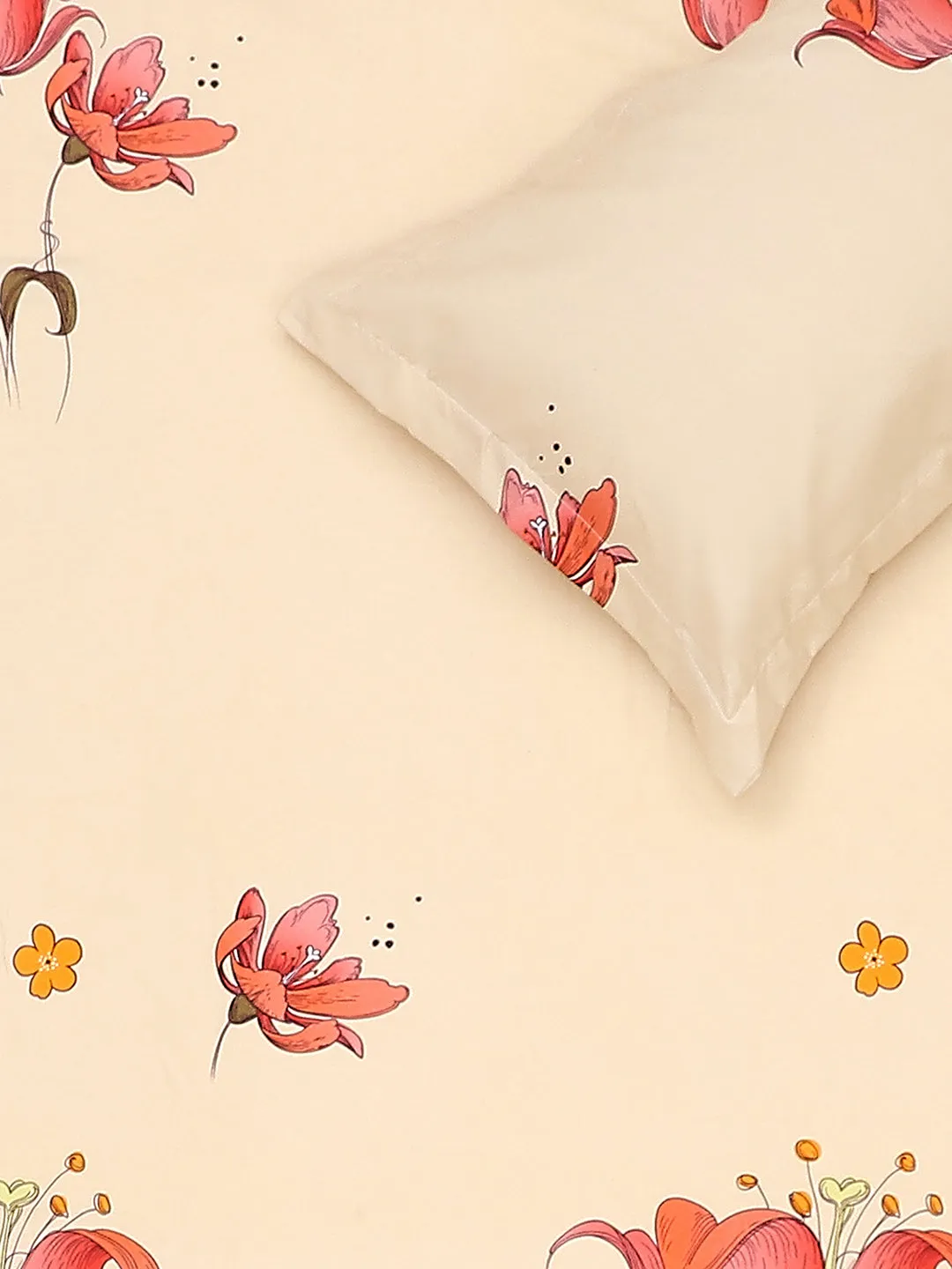 130 GSM Polyester Double Bed Bedsheet with 2 Pillow Covers