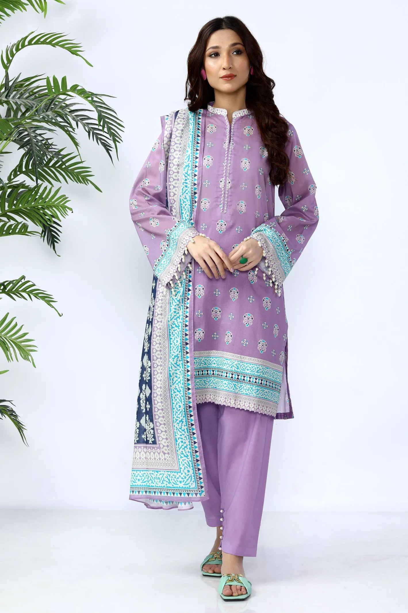 3PC Unstitched Printed
