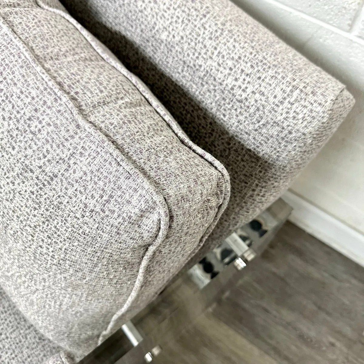 Acrylic & Gray Upholstered Lounge Chair