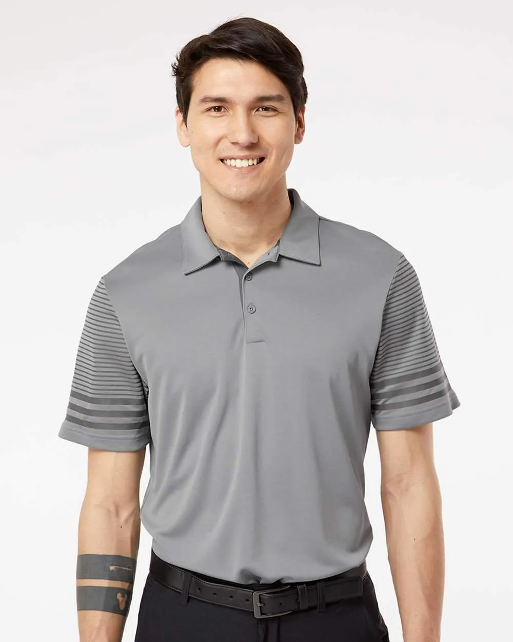 adidas - Men's Striped Sleeve Polo