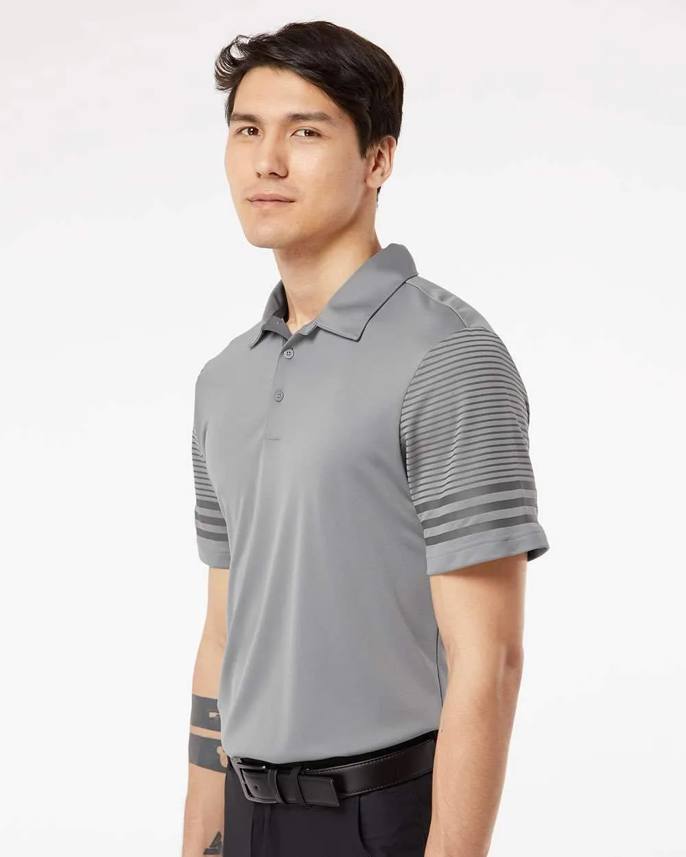 adidas - Men's Striped Sleeve Polo