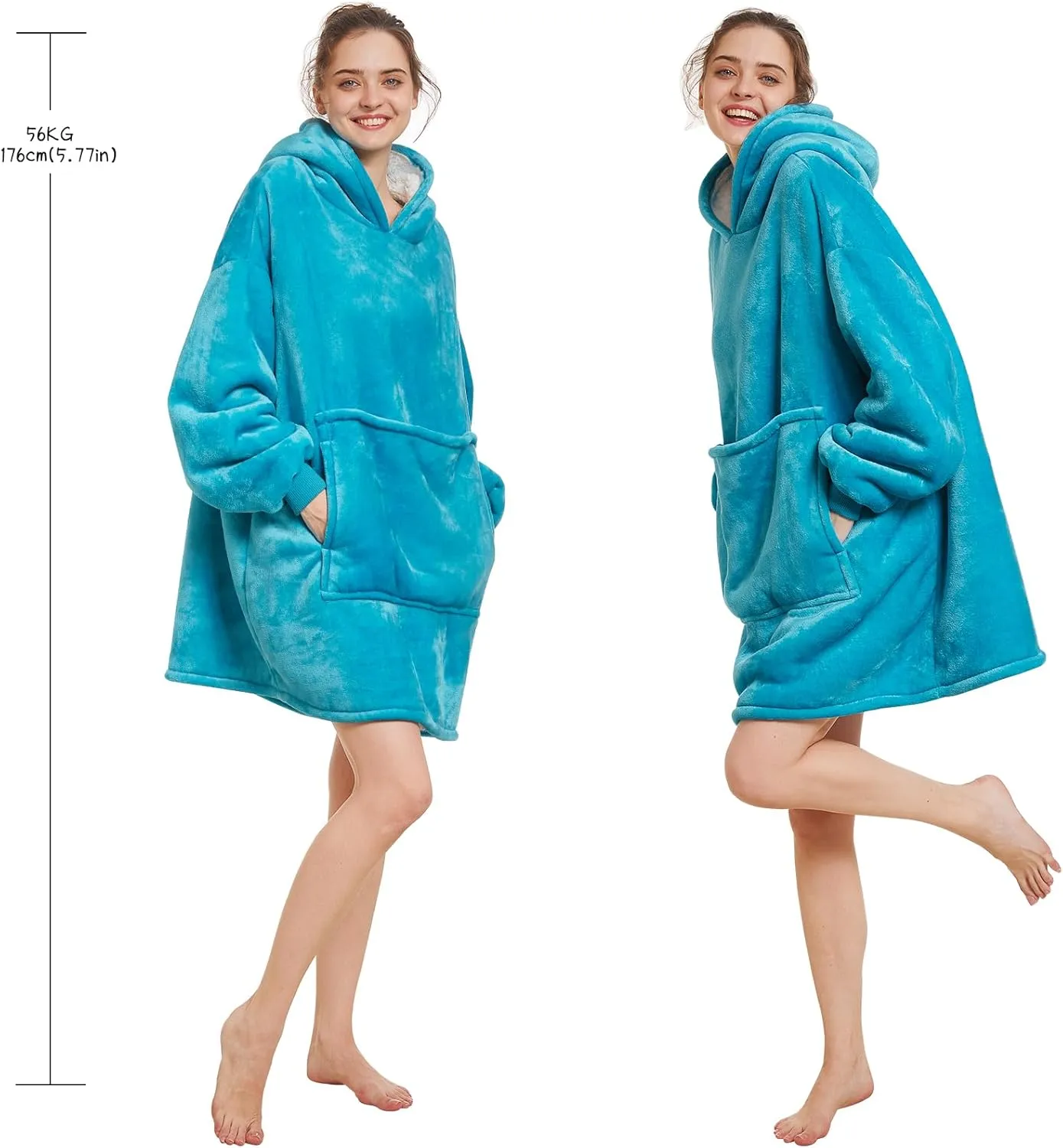 Aemilas Wearable Blanket Hoodie - Warm Sherpa Blanket Sweatshirt as Gifts for Adult Women Mom Men, One Size Fits All