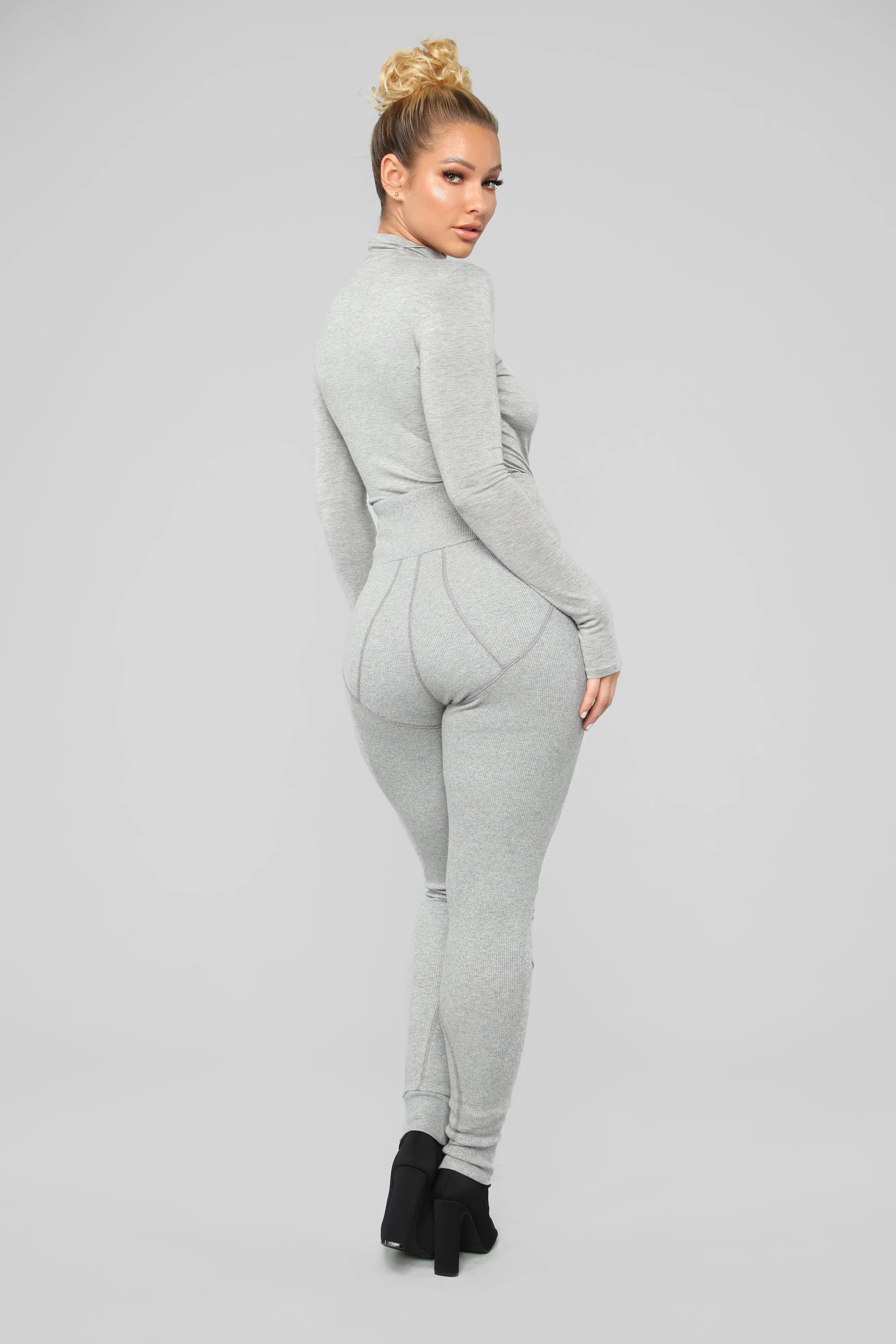 Alexis Stitched Leggings - Grey