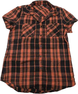 Allegra K Women's Cotton Classic Button Down Western Plaid Shirt
