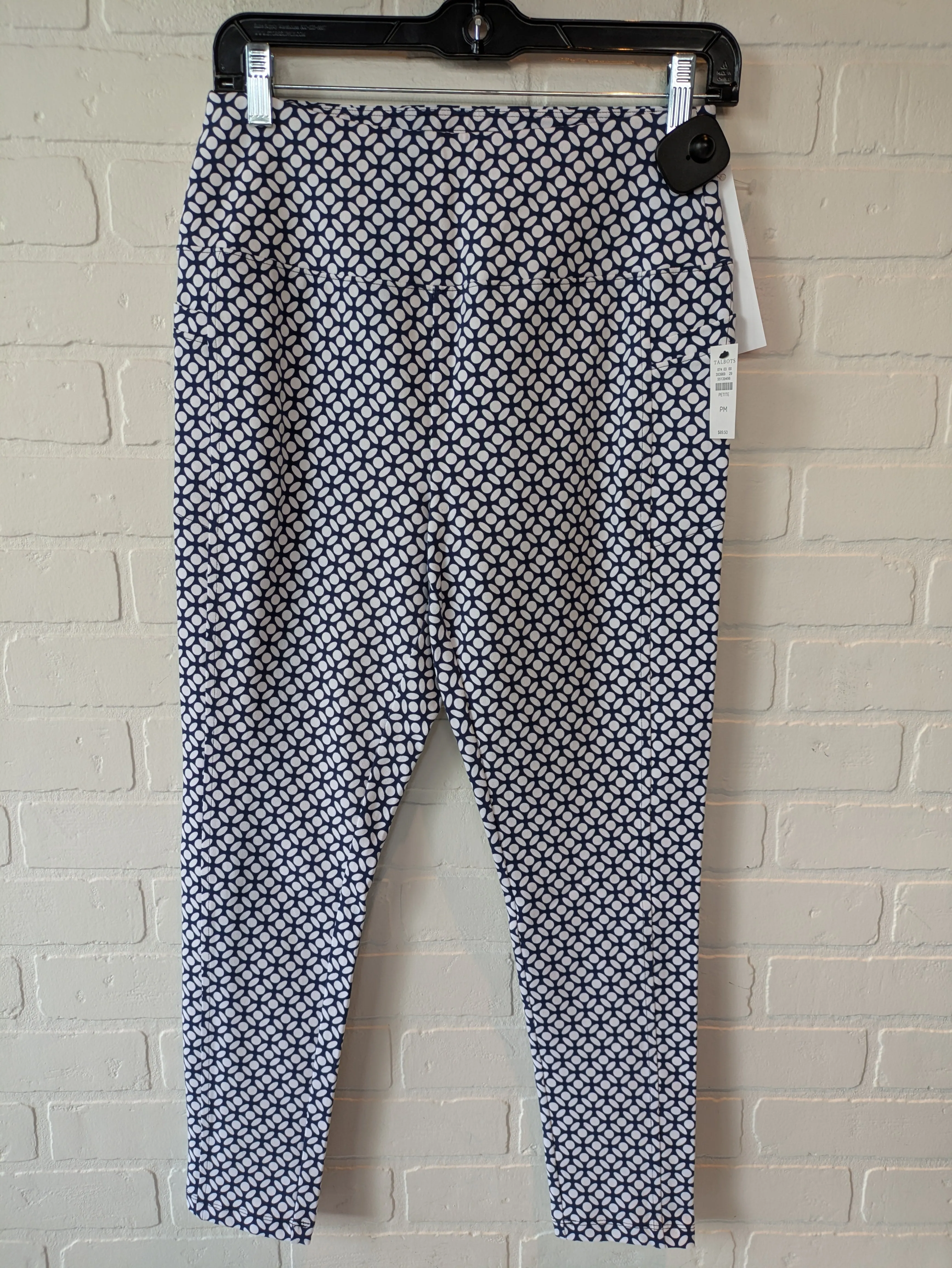 Athletic Leggings By Talbots In Blue & White, Size: 8petite
