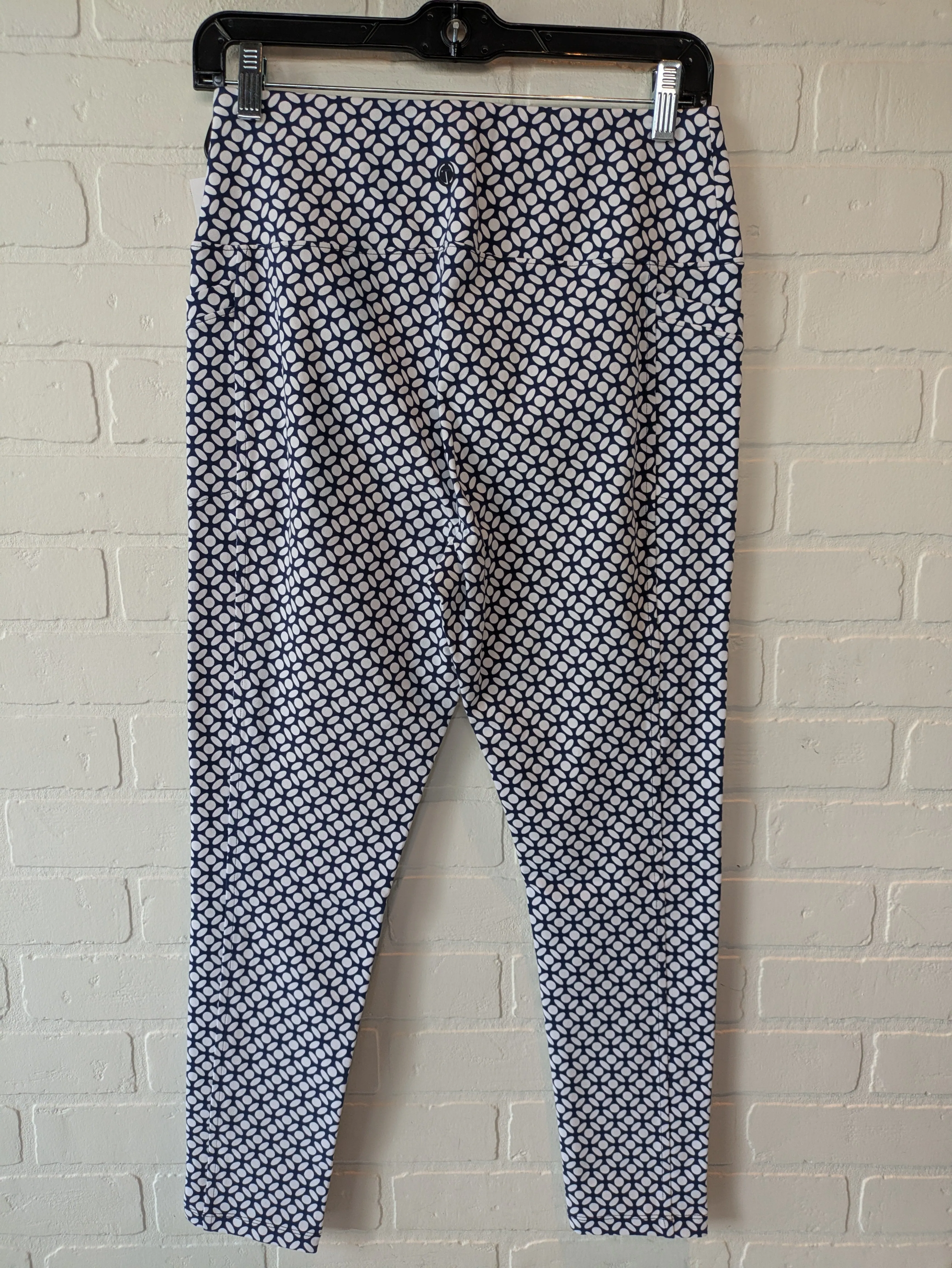 Athletic Leggings By Talbots In Blue & White, Size: 8petite