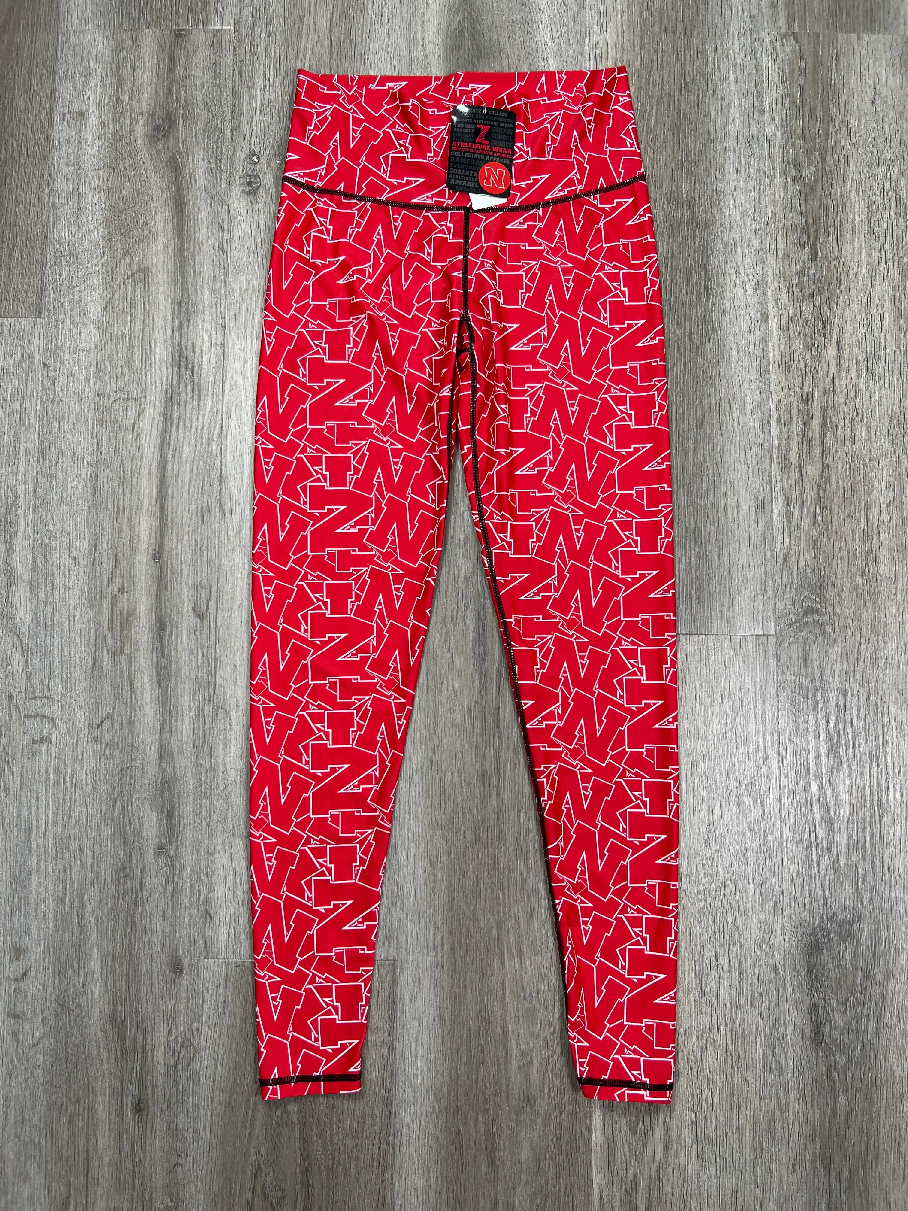 Athletic Leggings By  ZOOZATZ In Red & White, Size: M