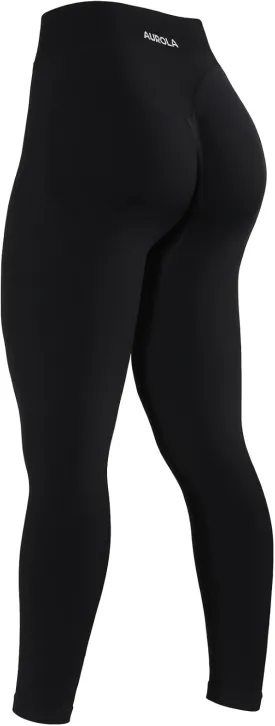 AUROLA Influence Workout Leggings for Women, Seamless Compression Tummy Control Leggings Mid Rise Yoga Pants