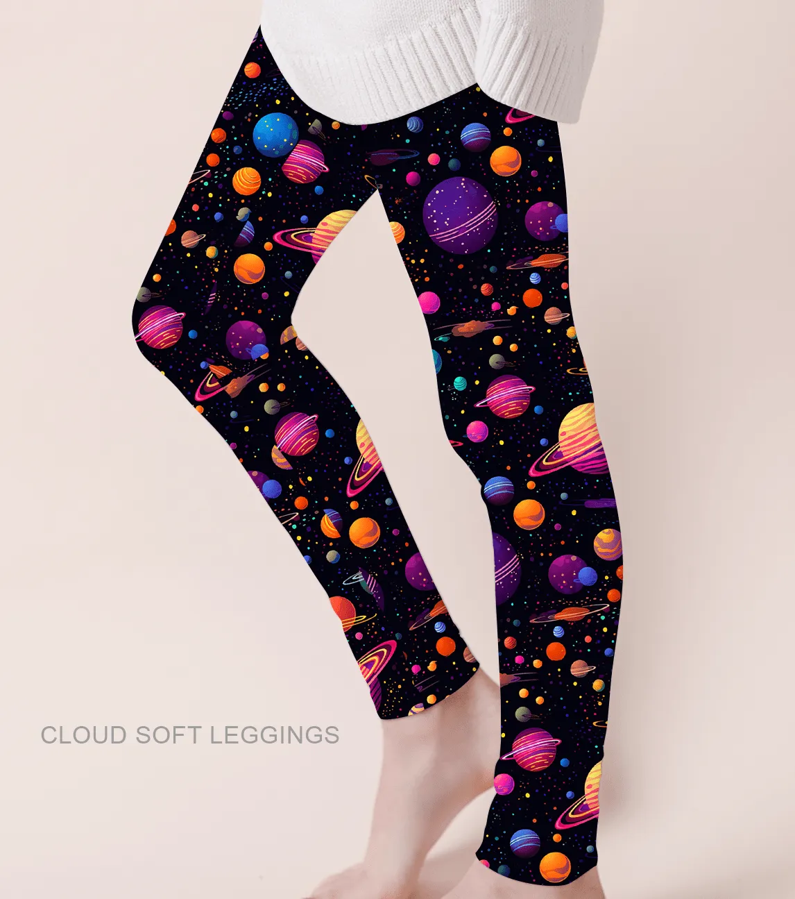 Beautifully Bold Solar Galaxy - Adult & Kids Casual Cloud Soft Yoga Band Leggings