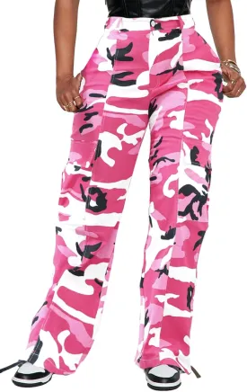 BEJONS Womens Relaxed Fit All Day High Waist Cargo Pants