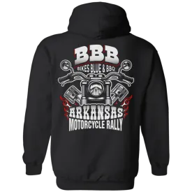 Bikes Blues & Bbq Arkansas Motorcycle Rally Hoodie, Cotton/Polyester, Black