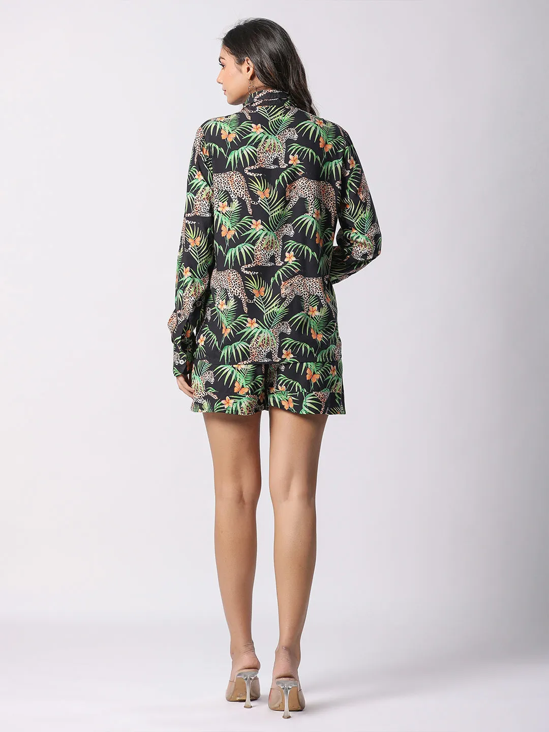 Black Leopard Print Modal Co-ord Set