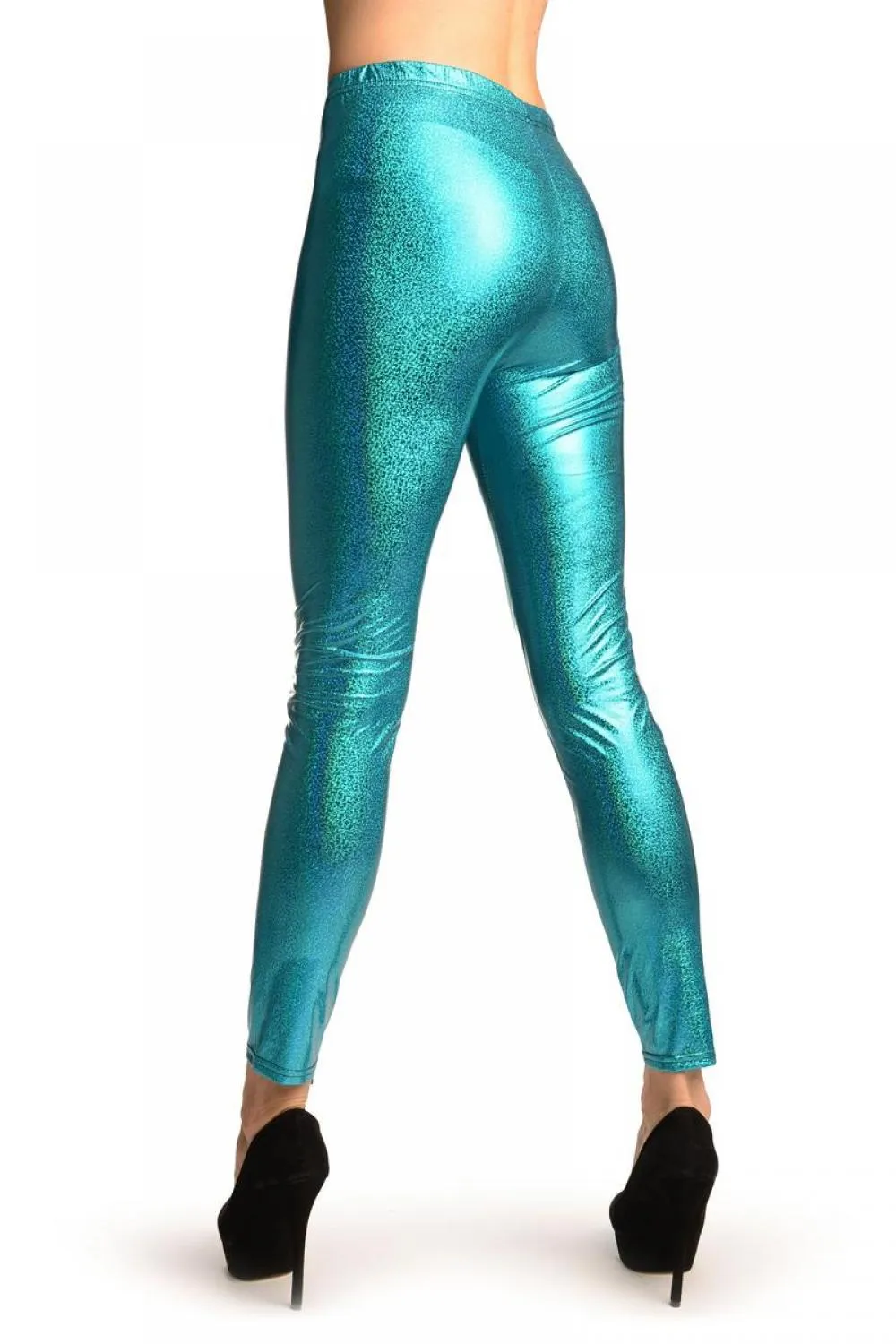 Blue Shiny Gloss Sparkles Leggings