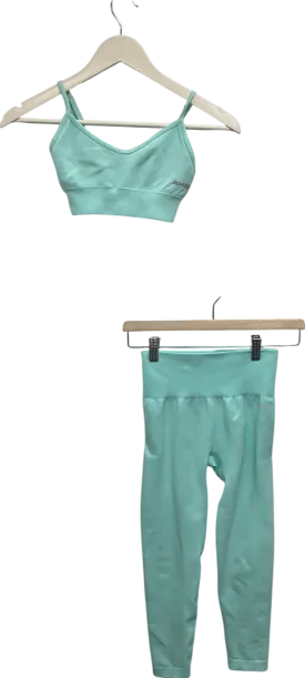 Bo   Tee Green High Waist Leggings And Seamless Crop Top UK XS