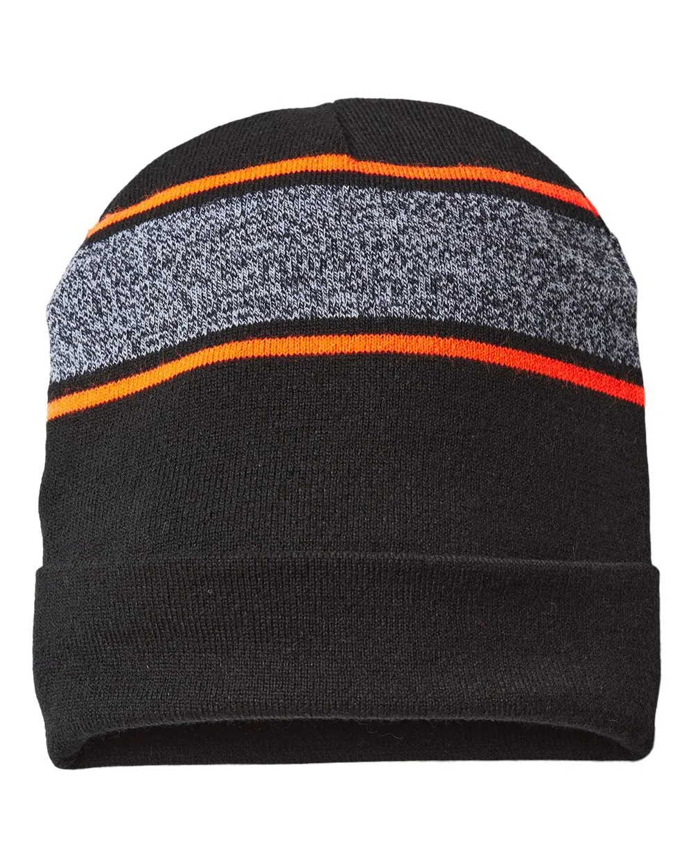 Cap America RKV12 - USA-Made Variegated Striped Cuffed Beanie