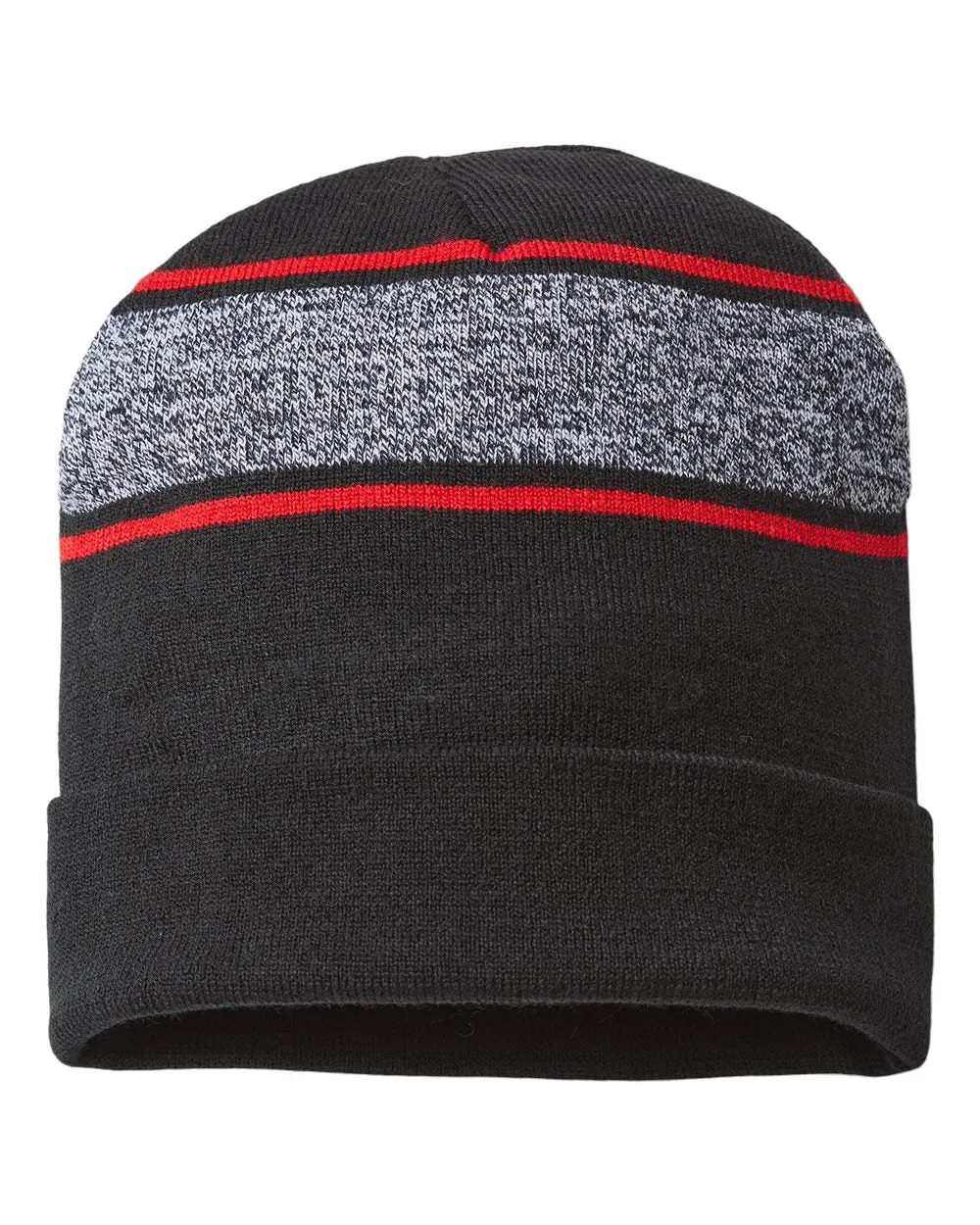 Cap America RKV12 - USA-Made Variegated Striped Cuffed Beanie