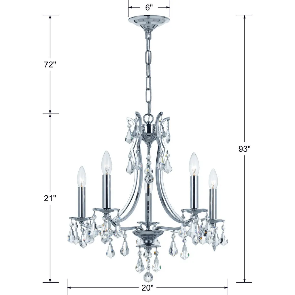 Cedar 5 Light Polished Chrome Chandelier