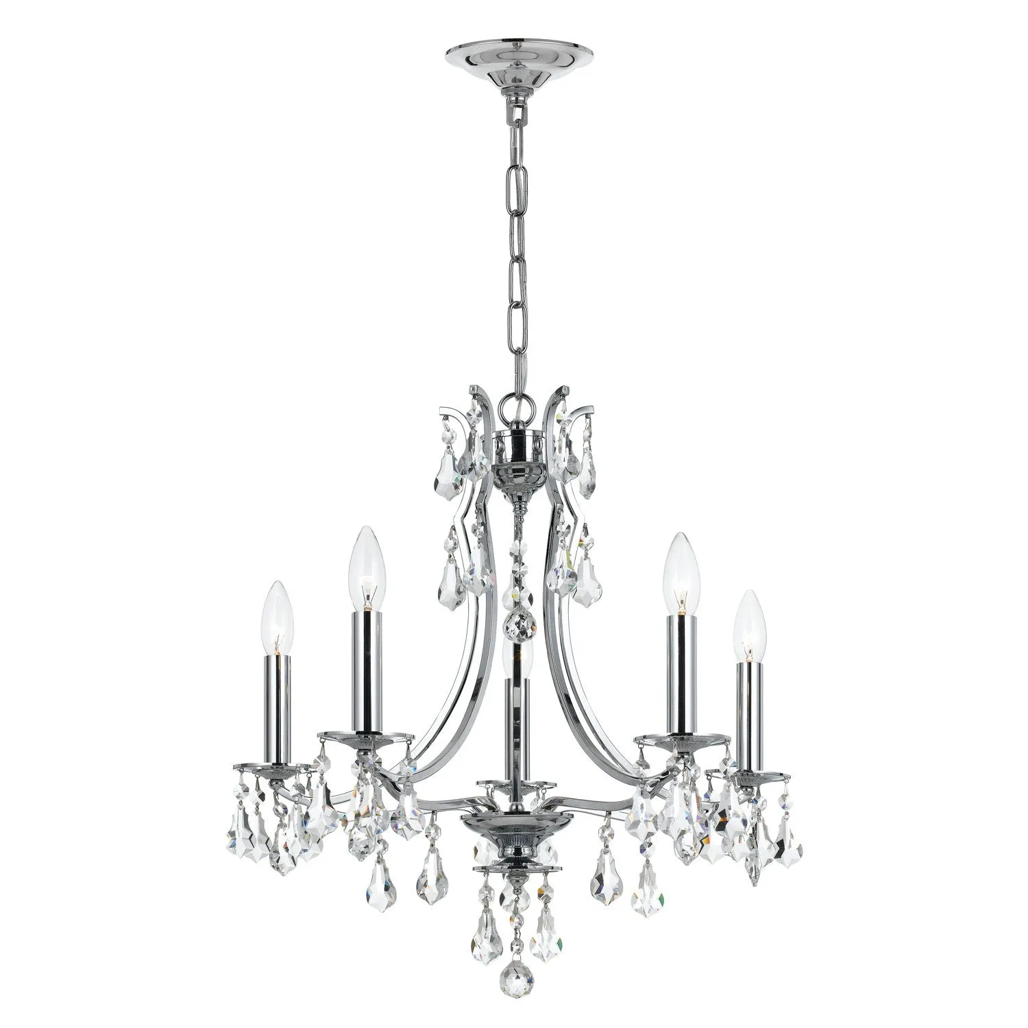 Cedar 5 Light Polished Chrome Chandelier