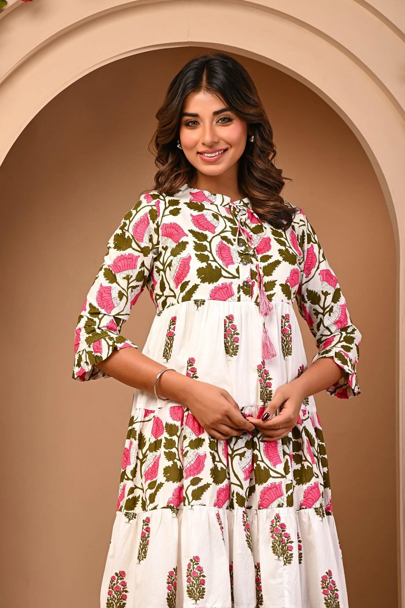 Cotton Flower Printed Middy