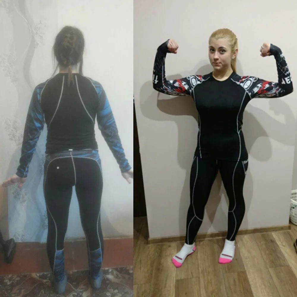 Crimson Abstract 2 Long Sleeve No Gi BJJ Compression Rash Guard & Leggings/Spats for Jiu Jitsu, MMA, Grappling & Wrestling Kit