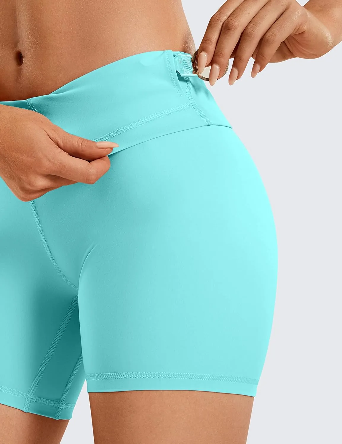 CRZ YOGA Women's Naked Feeling Biker Shorts 6'' - High Waist Yoga Workout Gym Spandex Shorts
