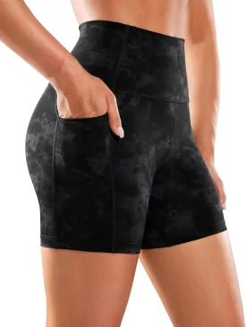 CRZ YOGA Women's Naked Feeling Biker Shorts with Pockets 5'' - High Waisted Yoga Gym Workout Spandex