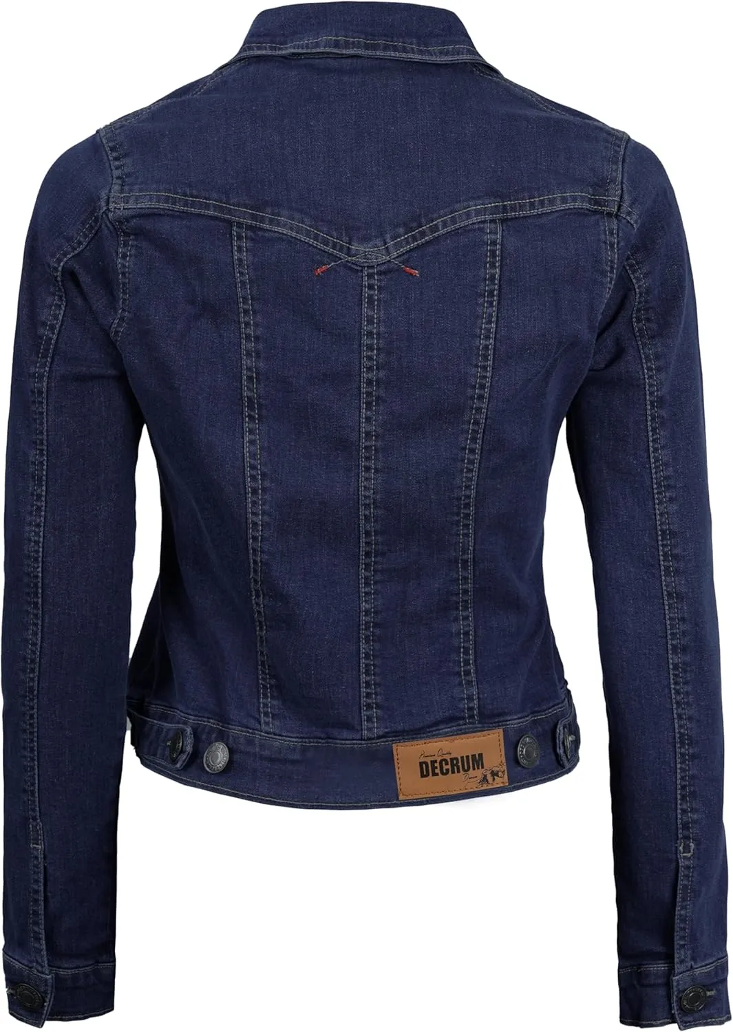 Decrum Denim Jacket for Women - Casual Stylish Outerwear Blue and White Jean Jacket Women