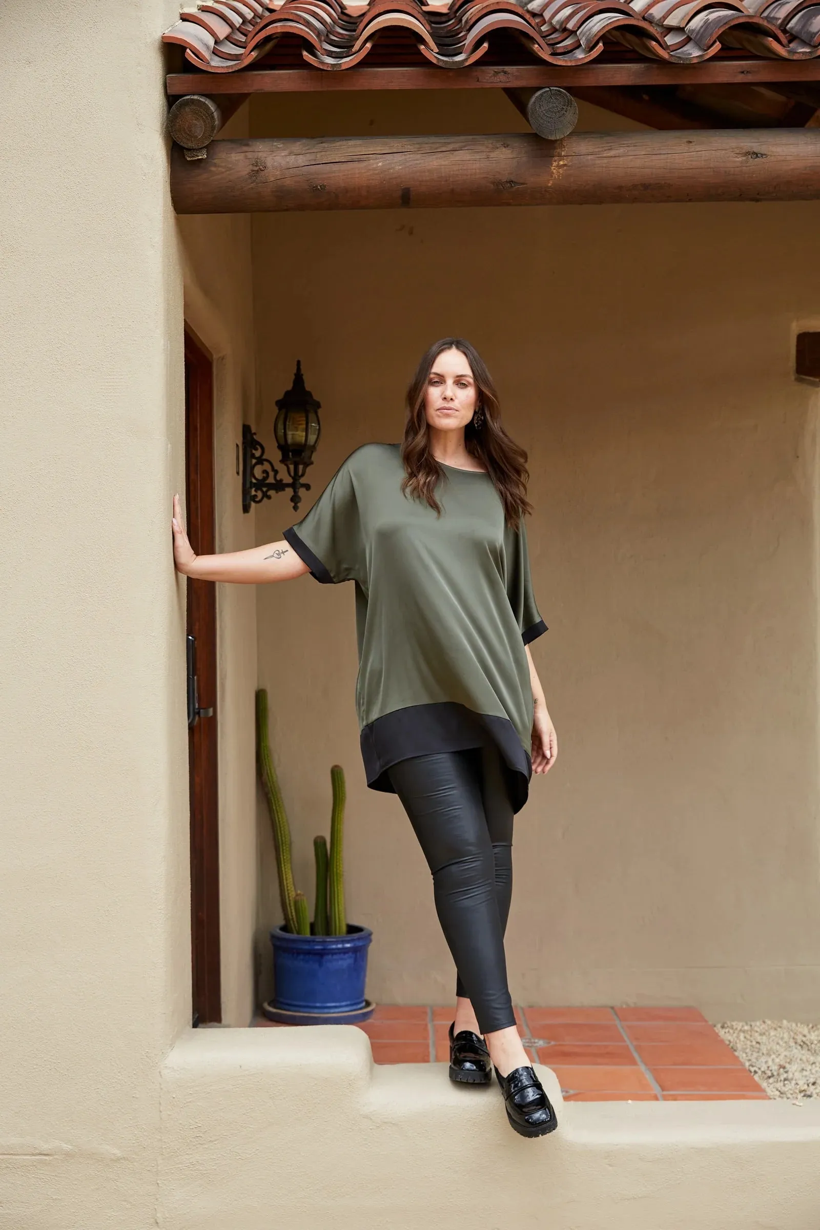 Eb & Ive Norse Relaxed Tunic Top in Aspen (ONE SIZE)