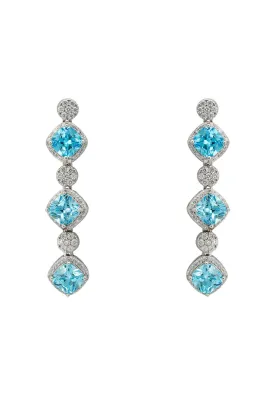 Elena Drop Earrings Blue Topaz Silver