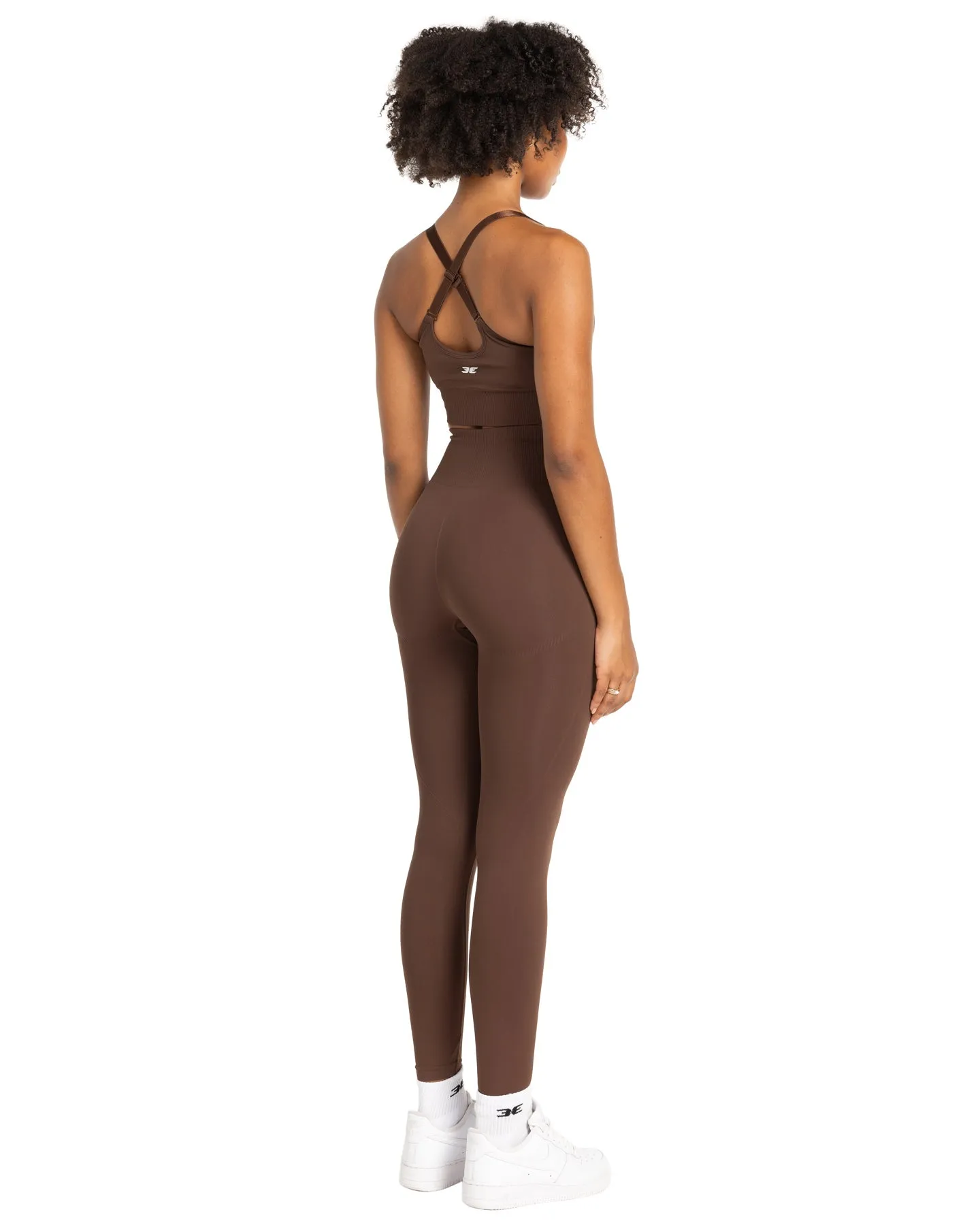 Premium Elite Seamless V2 Womens Workout Leggings in Deep Chocolate Color