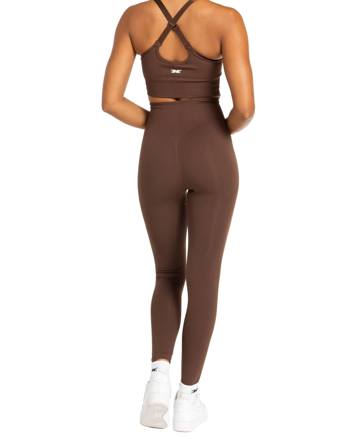 Premium Elite Seamless V2 Womens Workout Leggings in Deep Chocolate Color