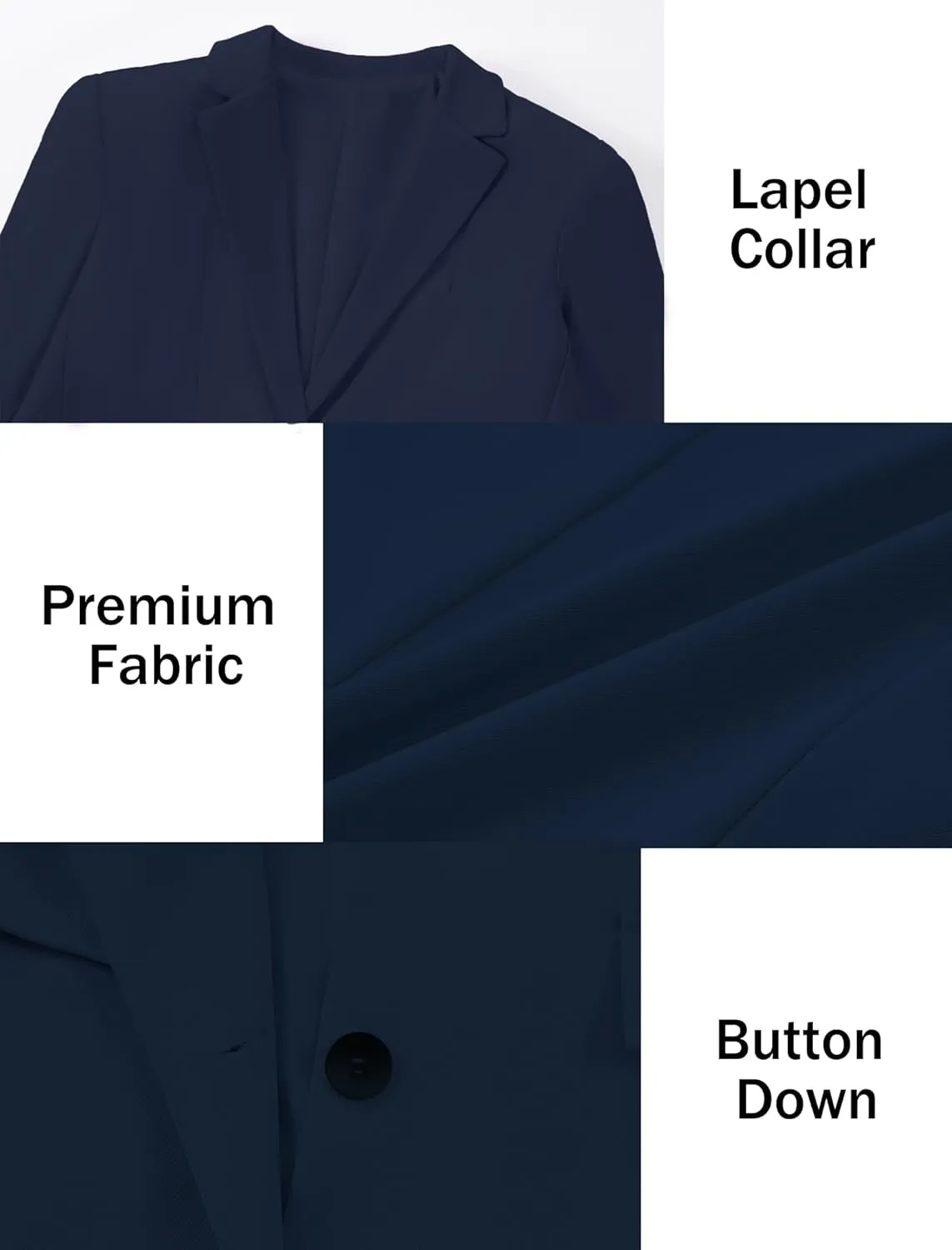 EXARUS Girls Blazer Jacket Long Sleeve Notched Collar/Lapel Collar with Inner Pocket Open Front Casual Kids Blazers Suit