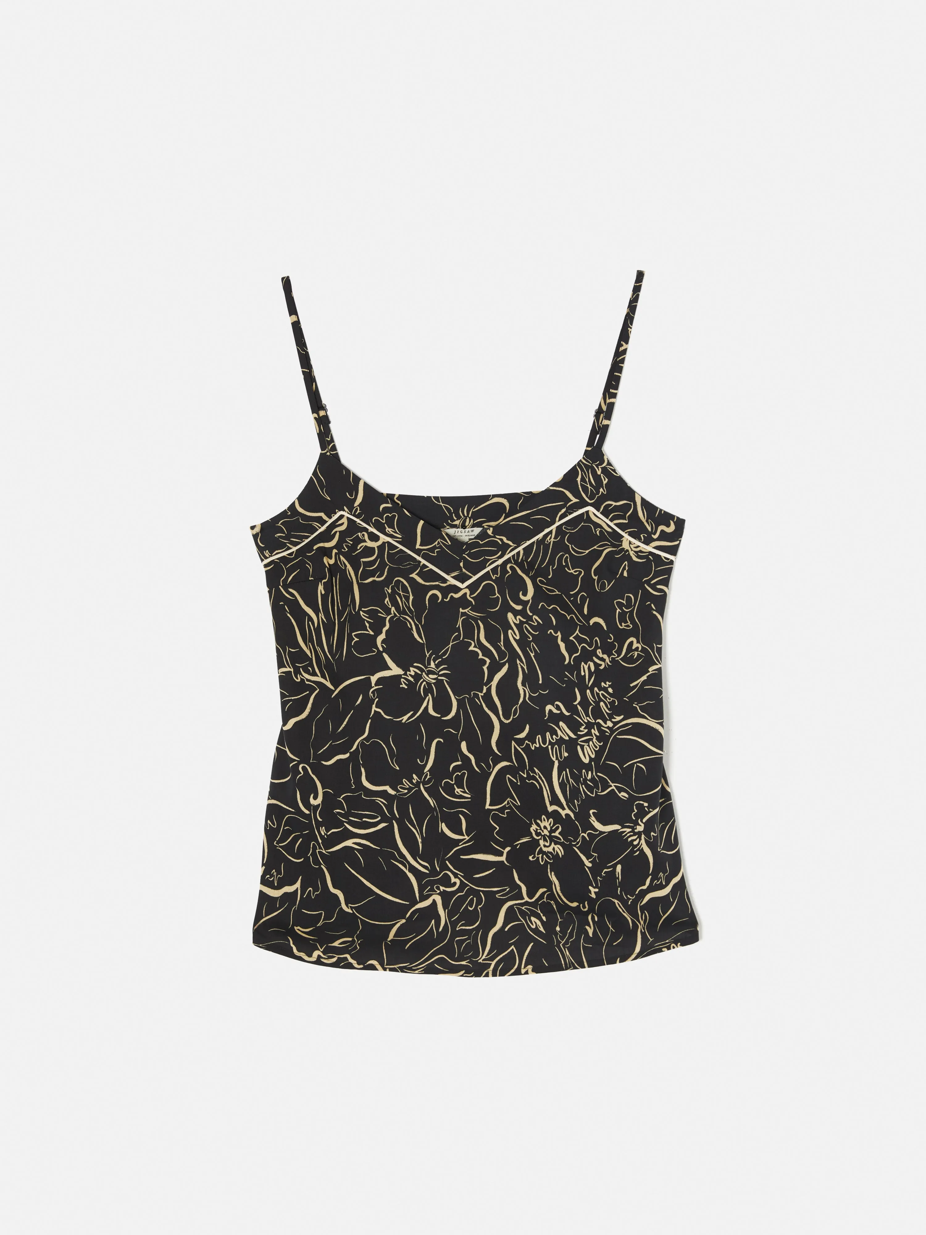 Floral Outline Cami & Shorts | Black