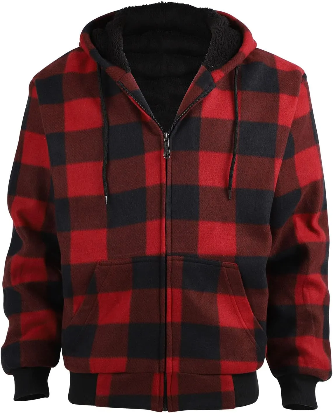 Gary Com Heavyweight Sherpa Hoodies for Men, Thick Fleece Lined Full Zip Up Winter Warm Sweatshirts Work Jackets