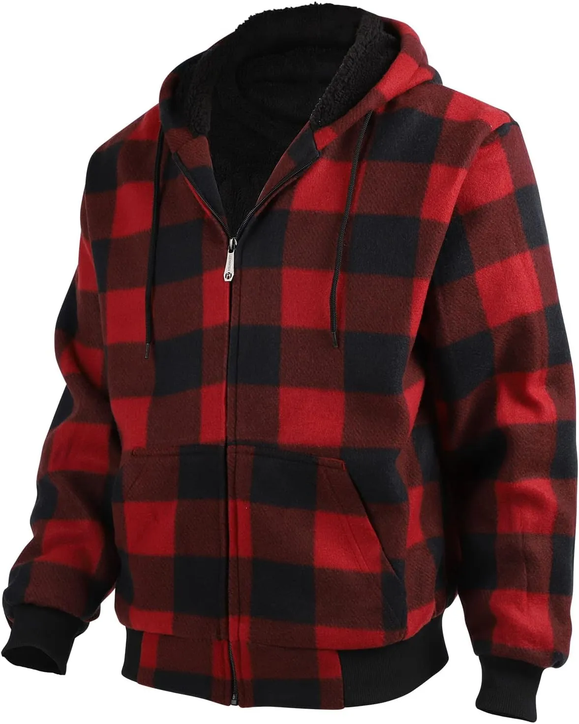 Gary Com Heavyweight Sherpa Hoodies for Men, Thick Fleece Lined Full Zip Up Winter Warm Sweatshirts Work Jackets