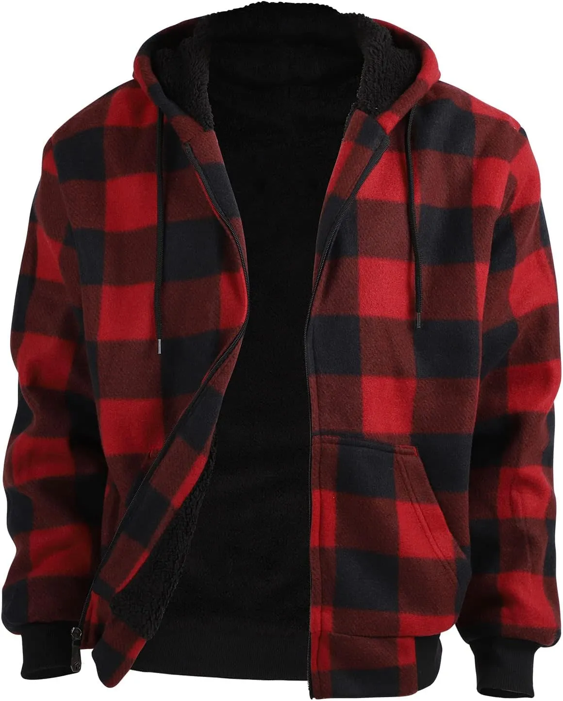 Gary Com Heavyweight Sherpa Hoodies for Men, Thick Fleece Lined Full Zip Up Winter Warm Sweatshirts Work Jackets