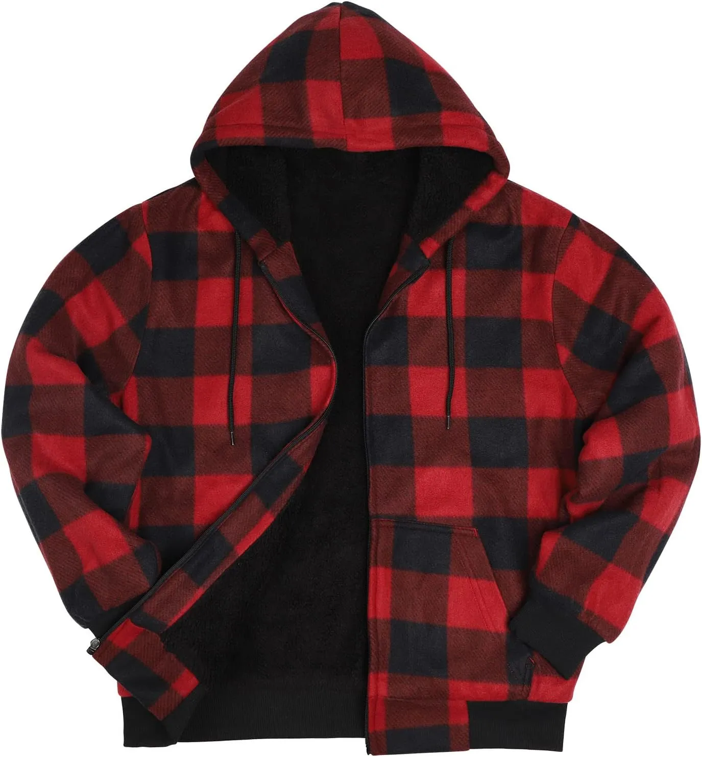 Gary Com Heavyweight Sherpa Hoodies for Men, Thick Fleece Lined Full Zip Up Winter Warm Sweatshirts Work Jackets