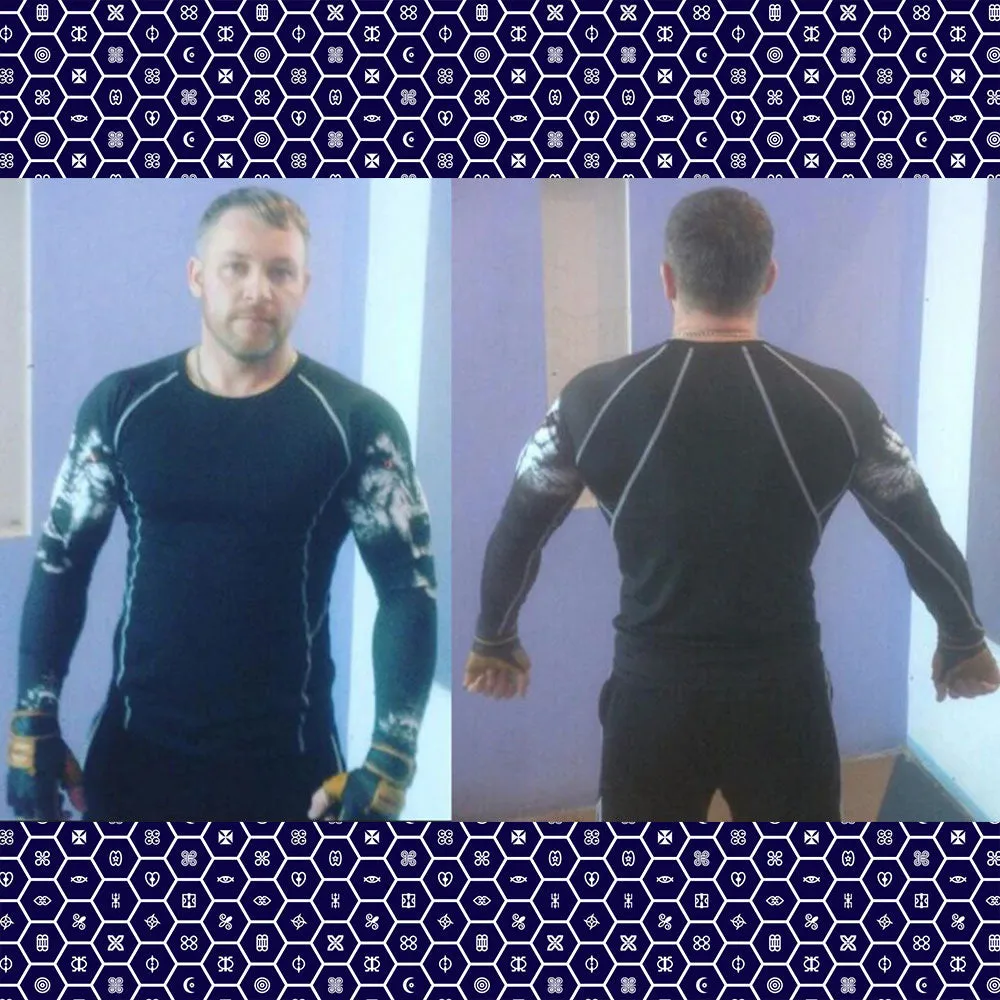 Ghost 2 Long Sleeve No Gi BJJ Compression Rash Guard & Leggings/Spats for Jiu Jitsu, MMA, Grappling & Wrestling Kit