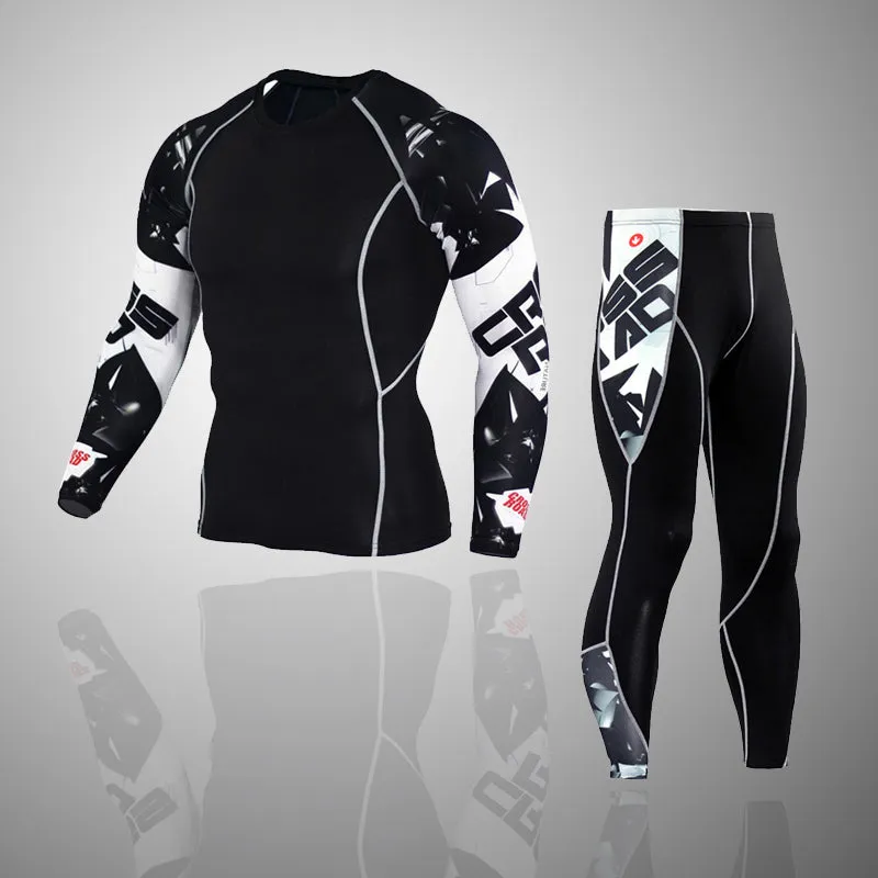 Ghost 2 Long Sleeve No Gi BJJ Compression Rash Guard & Leggings/Spats for Jiu Jitsu, MMA, Grappling & Wrestling Kit