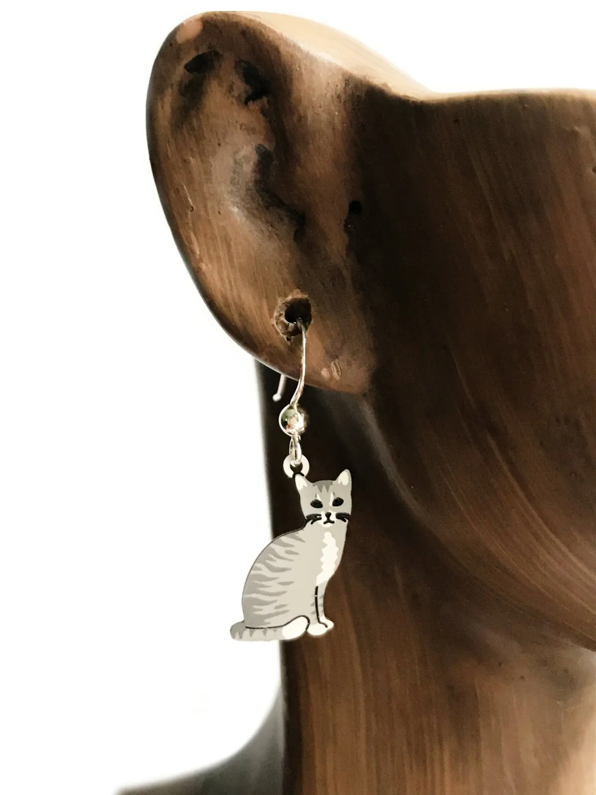 Gray Tabby Cat Dangles by Sienna Sky
