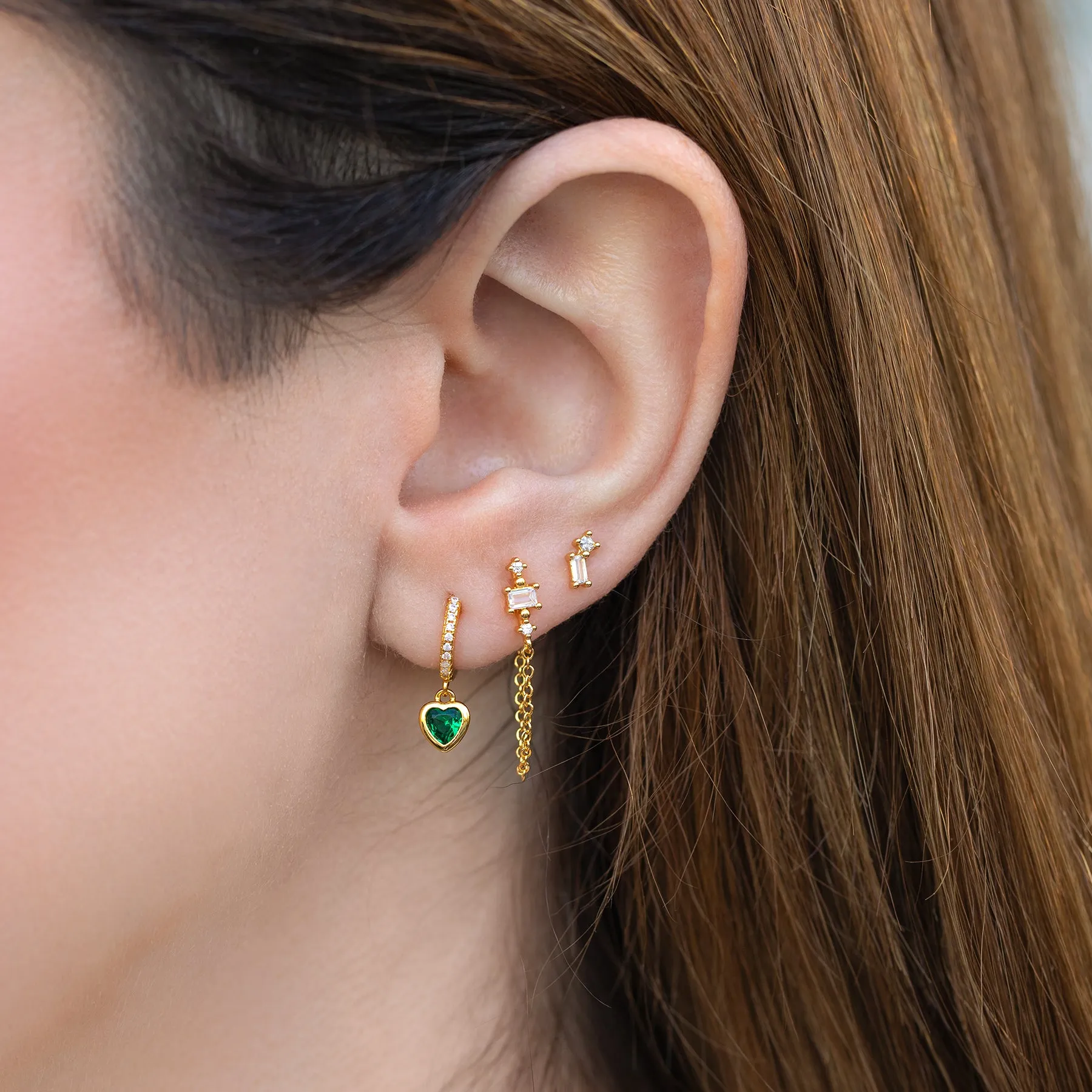 Green Goddess Dangle Hoops