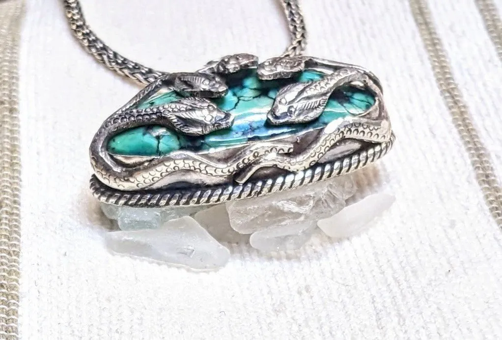 Green Turquoise Snake Pendant