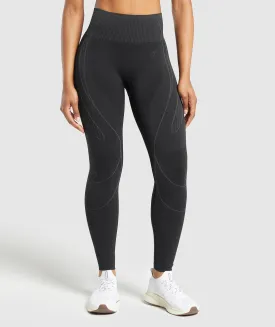 Sculpting Seamless Heart Contour Leggings - Black/Asphalt Grey by Gymshark