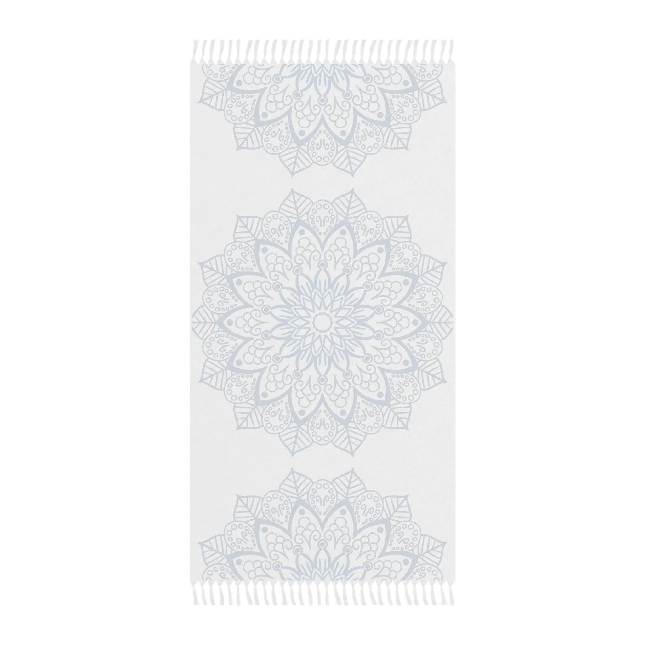 Handmade Steel Blue Mandala Beach Cloth - Original Fine Art