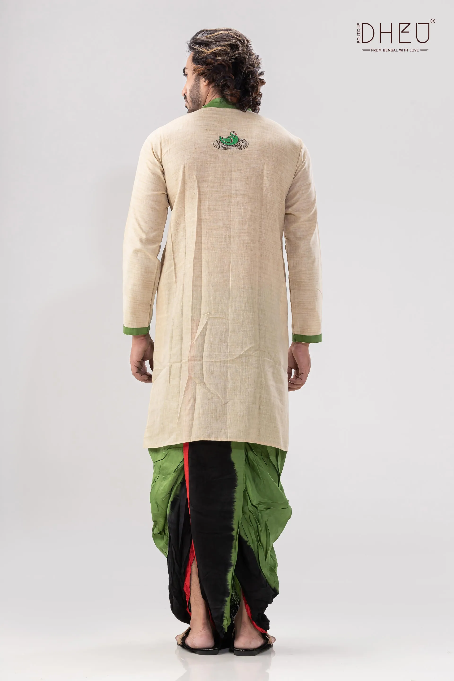 Traditional Hansjaru Kurta and Saree Matching Couple Set