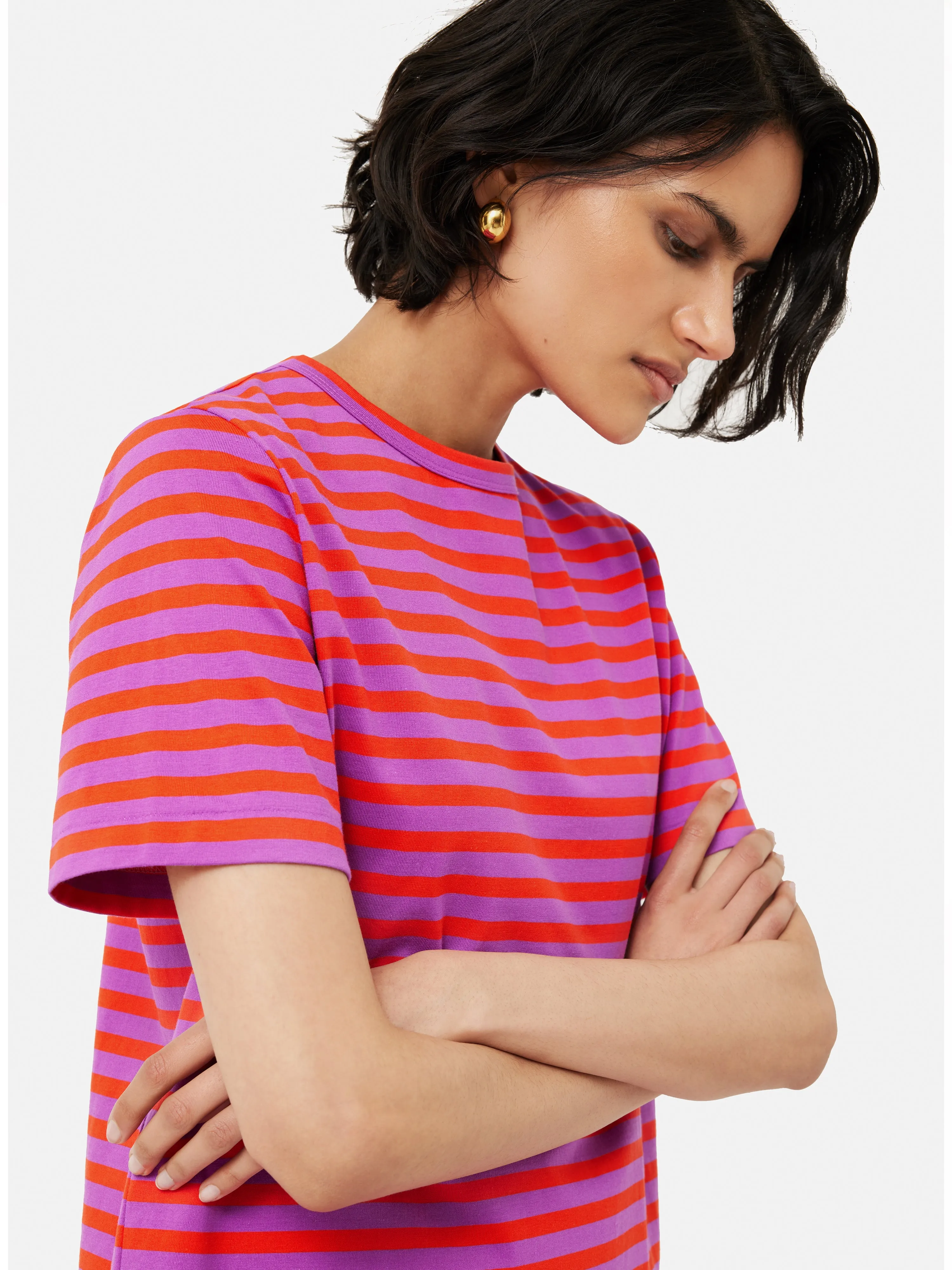 Heavy Cotton Stripe T-shirt | Red