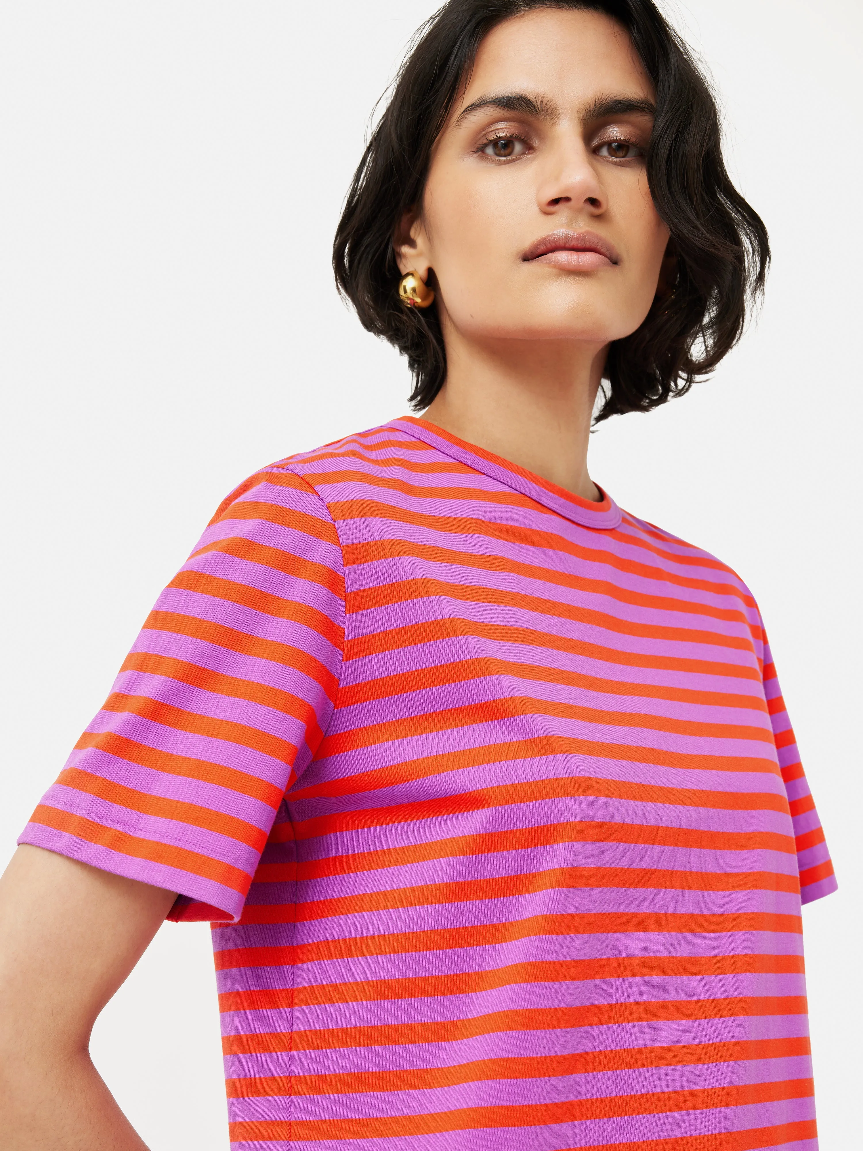 Heavy Cotton Stripe T-shirt | Red
