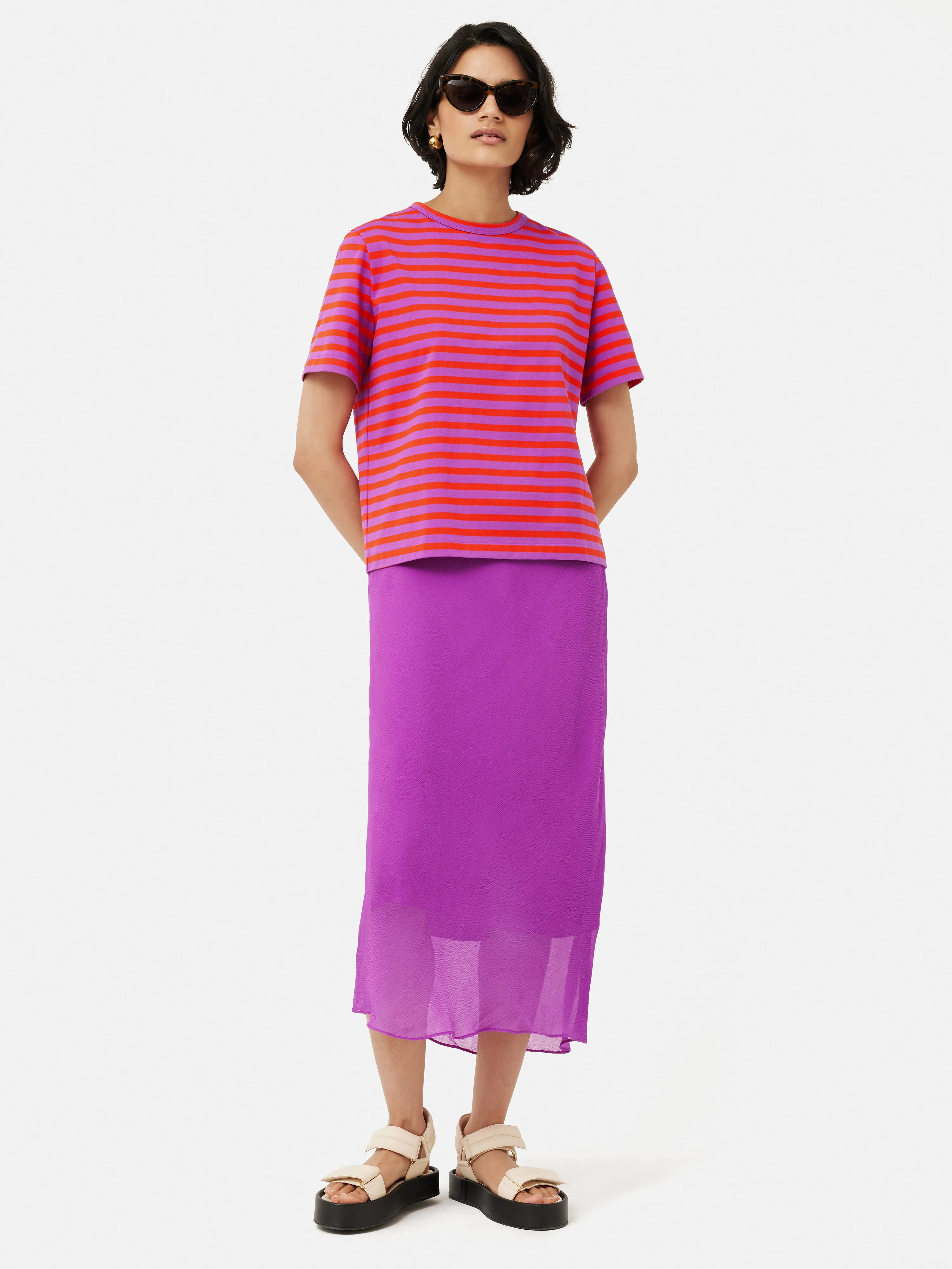 Heavy Cotton Stripe T-shirt | Red