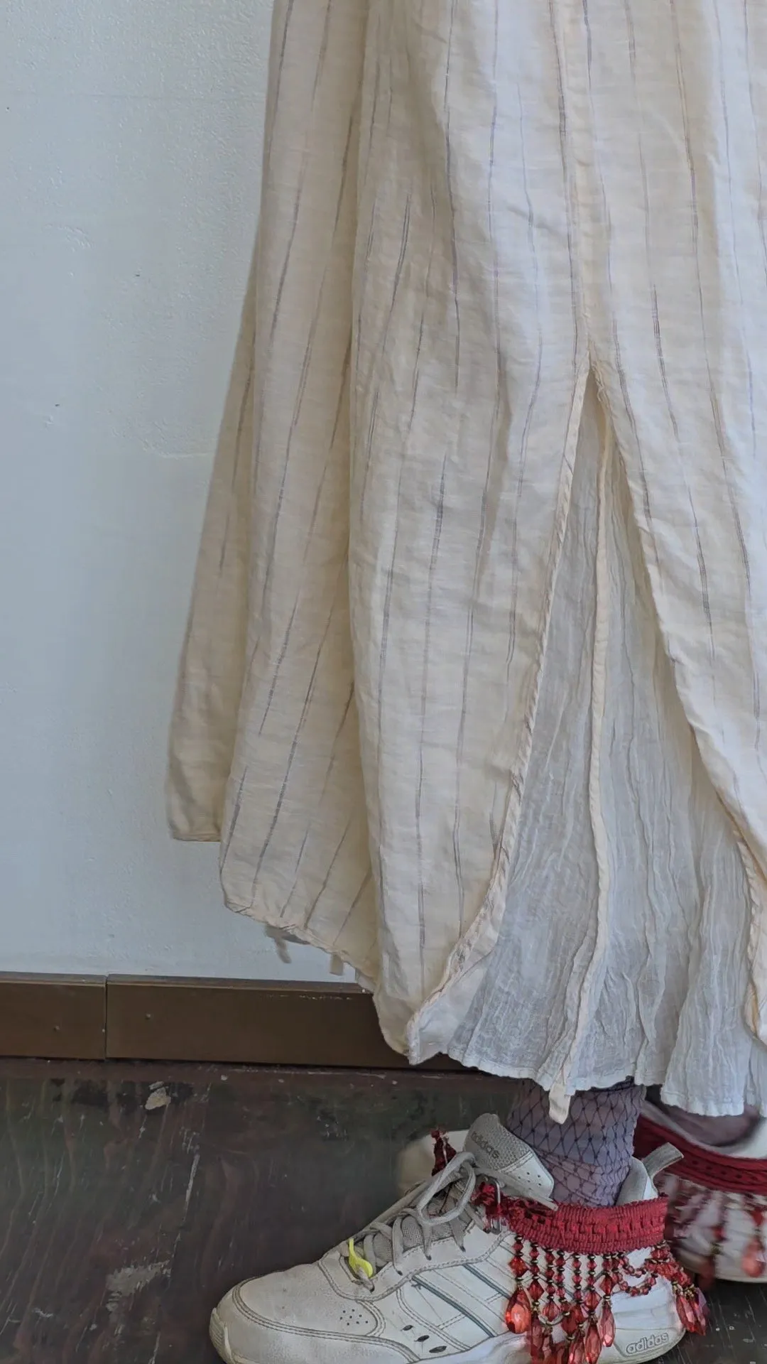Italian Cotton Striped Easy Dress (L)