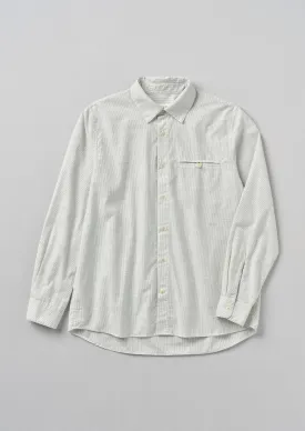Jet Pocket Fine Stripe Cotton Shirt | Ecru/Charcoal